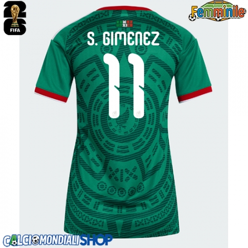 Maglie da calcio Messico Santiago Gimenez #11 Prima Maglia Femminile Mondiali 2026  Manica Corta